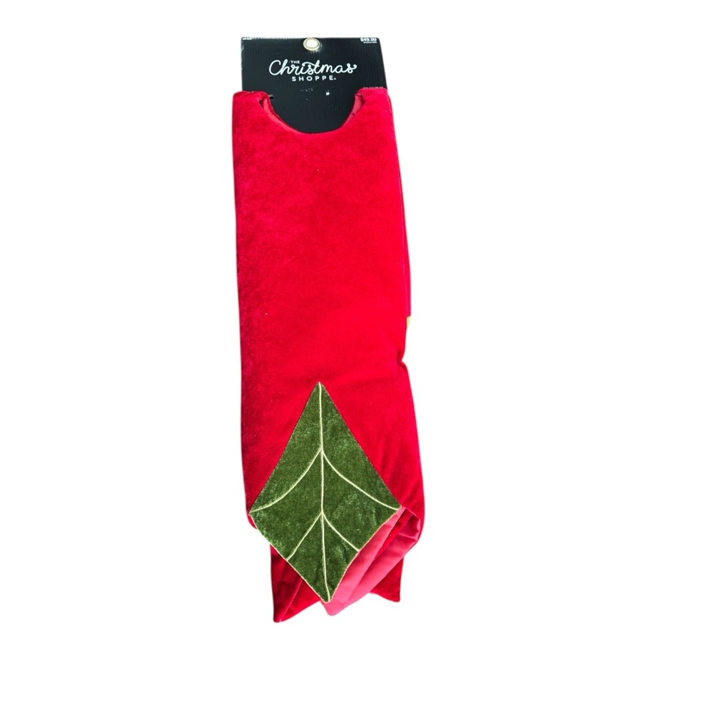 New Christmas tree skirt 52” red green velour